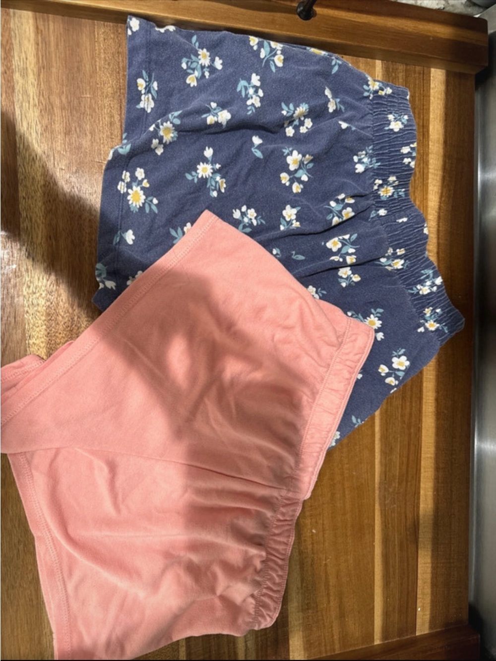 Women' Pink and Navy Floral Cotton Shorts - Pack